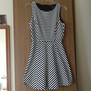 Black and white striped dress
